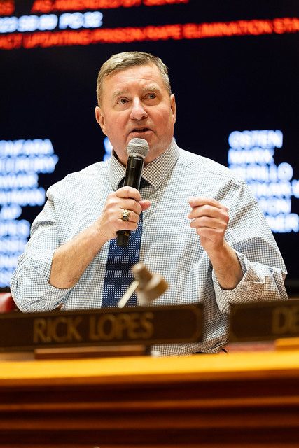 Senator Kissel speaking at a podium in the Senate chamber